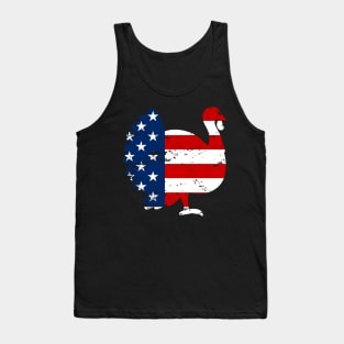 Patriotic Turkey American Flag Distressed Thanksgiving Tank Top